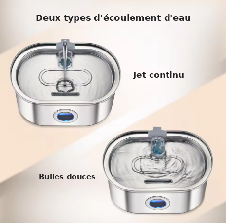 Deux écoulements : jet continu et bulles douces