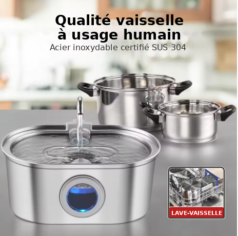 Fontaine inox SUS 304 et cuve compatible lave-vaisselle